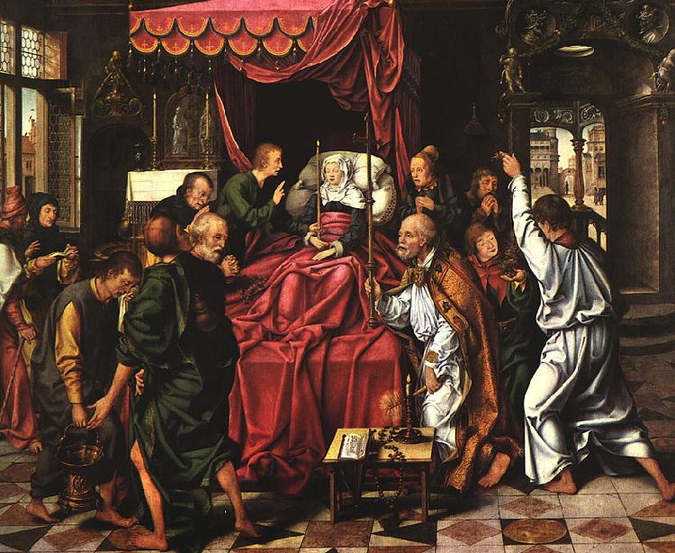CLEVE, Joos van The Death of the Virgin dfg oil painting image